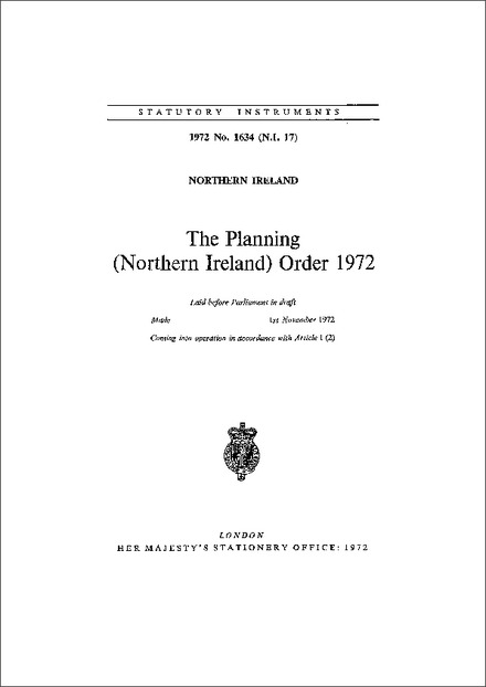 The Planning (Northern Ireland) Order 1972