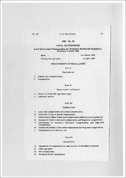 Local Government (Compensation for Premature Retirement) Regulations (Northern Ireland) 1983