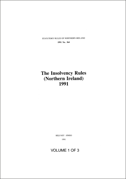 The Insolvency Rules (Northern Ireland) 1991