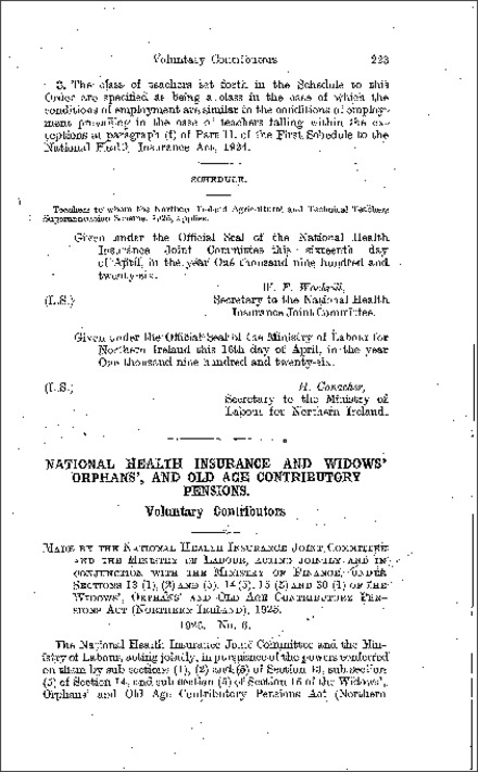 The National Health Insurance and Contributory Pensions (Voluntary Contributors) Regulations (Northern Ireland) 1926