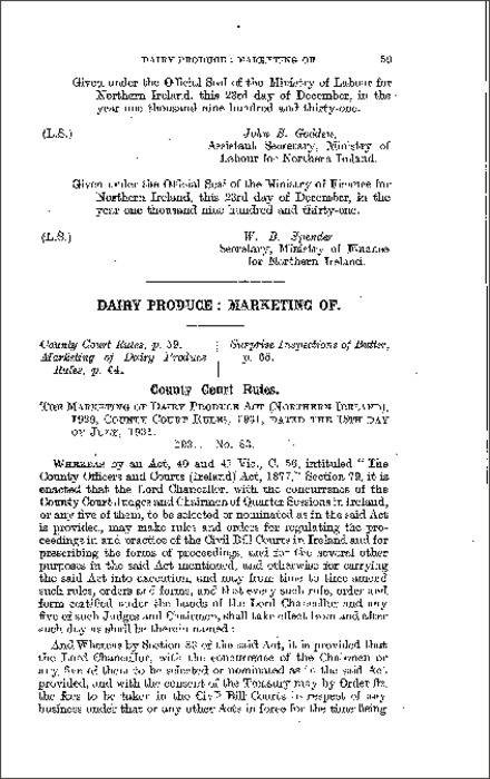 The Marketing of Dairy Produce (County Court) Rules (Northern Ireland) 1931