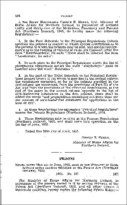 The Prison (Amendment) Rules (Northern Ireland) 1955