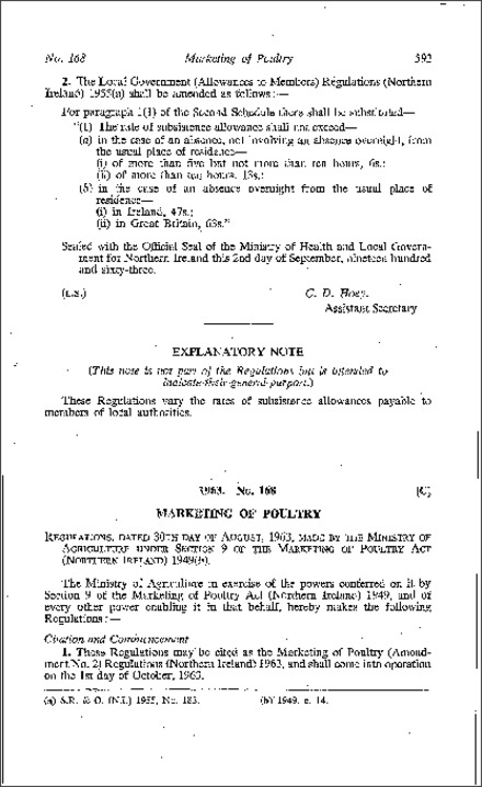 The Marketing of Poultry (Amendment No. 2) Regulations (Northern Ireland) 1963
