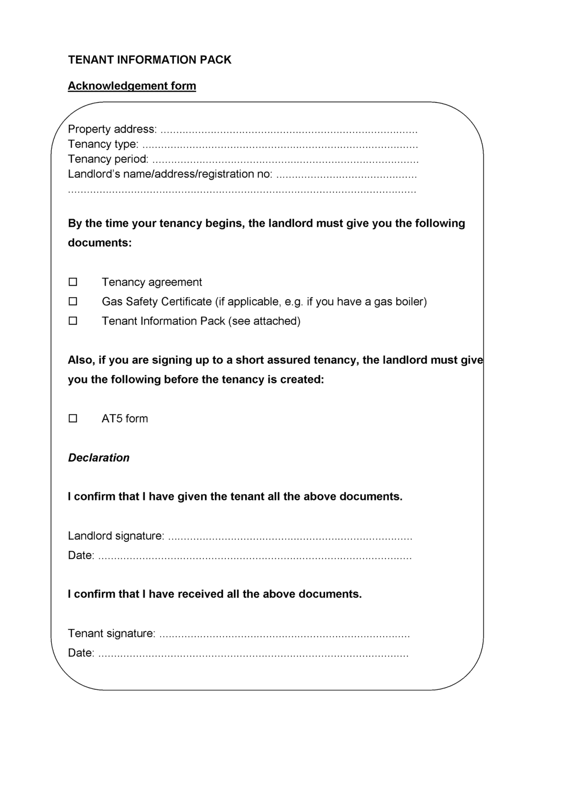 The Tenant Information Packs (Assured Tenancies) (Scotland) Order In scottish short assured tenancy agreement template