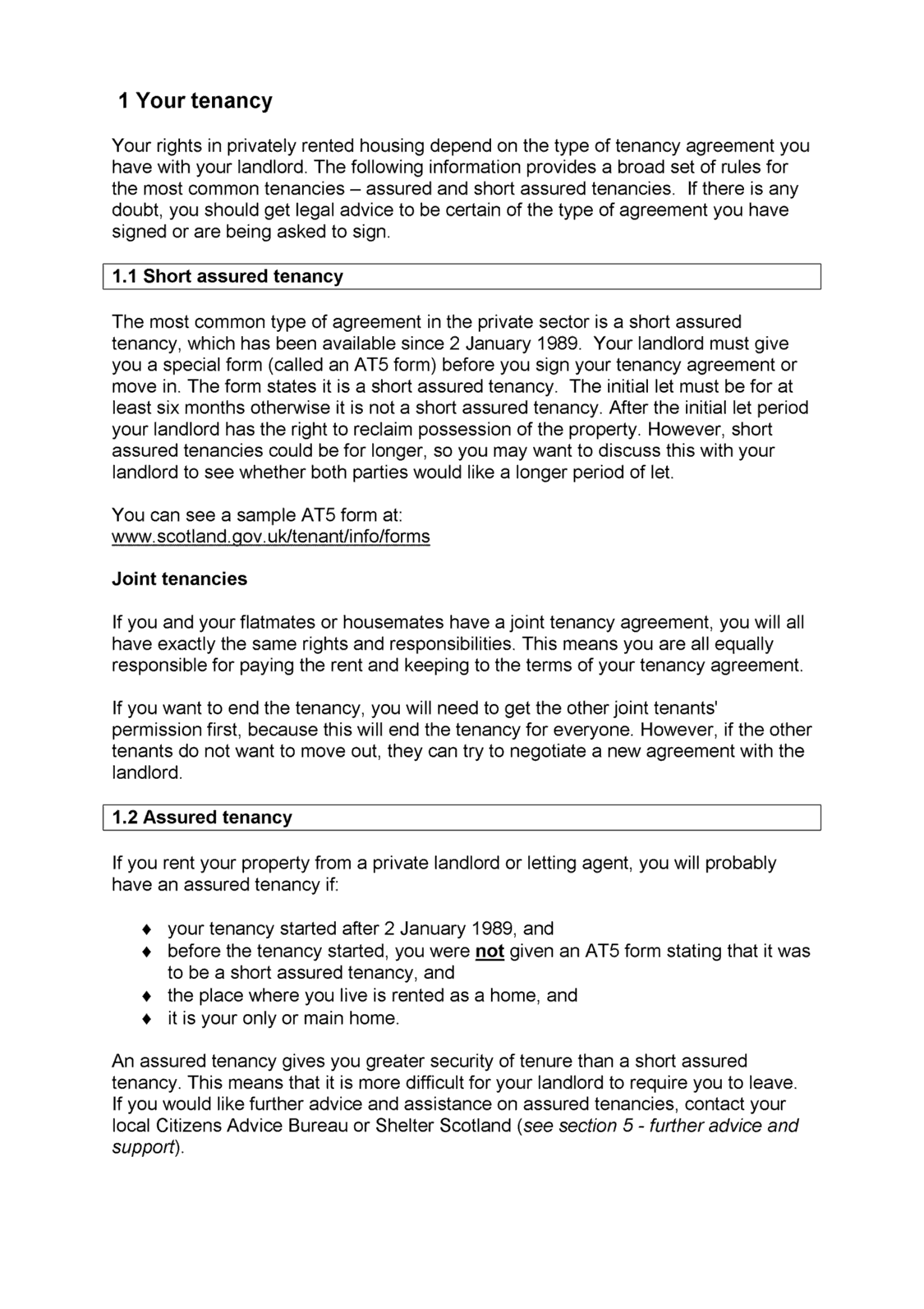The Tenant Information Packs (Assured Tenancies) (Scotland) Order With scottish short assured tenancy agreement template