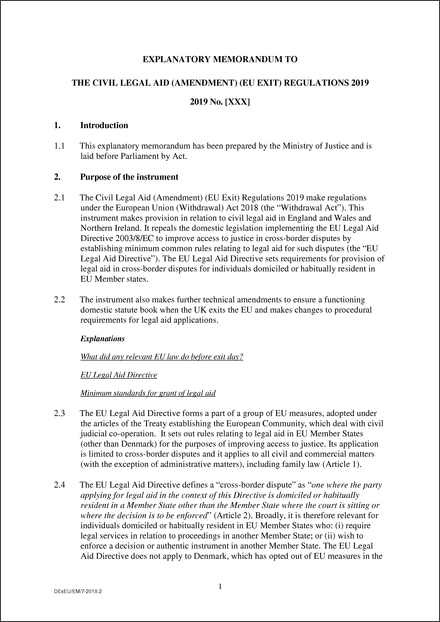 Revised UK Explanatory Memorandum 2