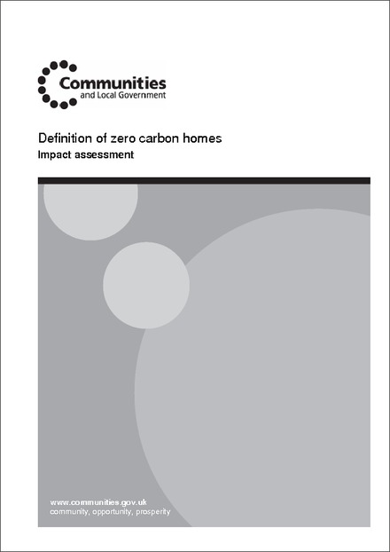 Interim Impact Assessment of the Definition of Zero Carbon Homes