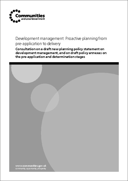 Impact assessment of: Development management policy statement (including pre-application and determination policy annexes)