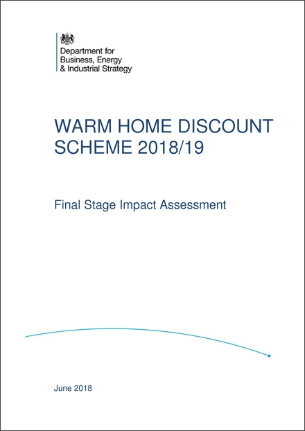 Impact Assessment to The Warm Home Discount (Miscellaneous Amendments) Regulations 2018
