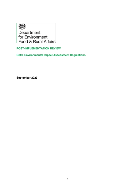 Impact Assessment to The Marine Works (Environmental Impact Assessment) Regulations 2007