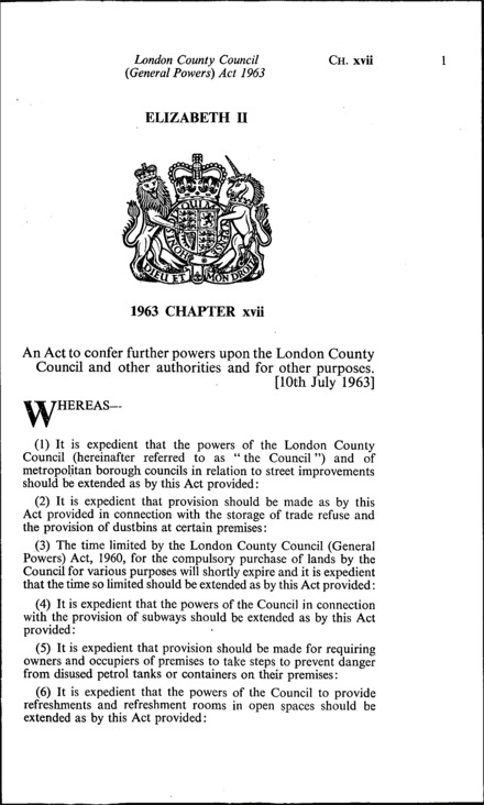London County Council (General Powers) Act 1963