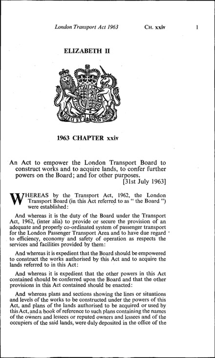 London Transport Act 1963