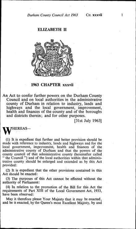 Durham County Council Act 1963