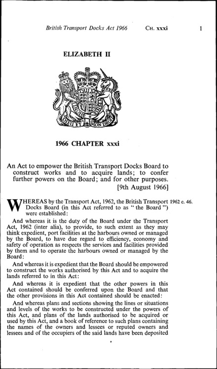 British Transport Docks Act 1966