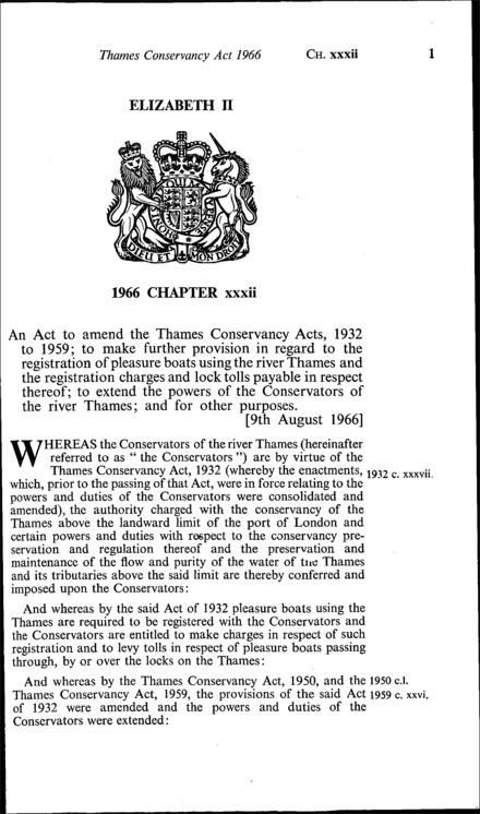 Thames Conservancy Act 1966