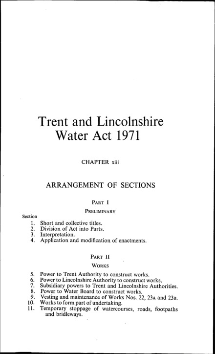 Trent and Lincolnshire Water Act 1971