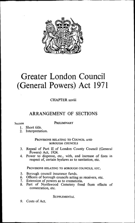Greater London Council (General Powers) Act 1971