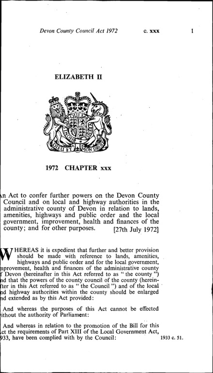 Devon County Council Act 1972