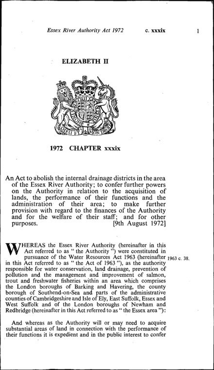 Essex River Authority Act 1972