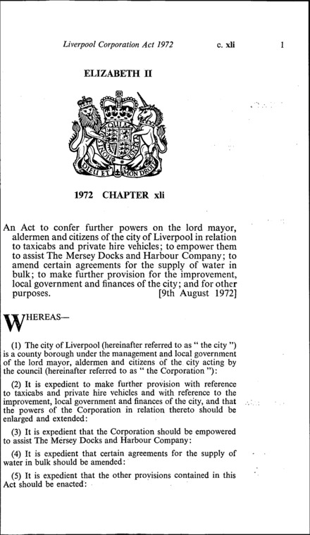 Liverpool Corporation Act 1972