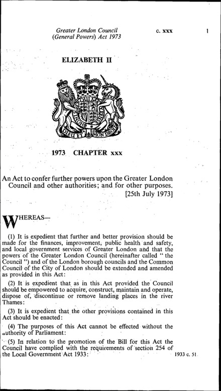 Greater London Council (General Powers) Act 1973