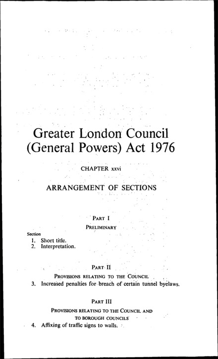 Greater London Council (General Powers) Act 1976