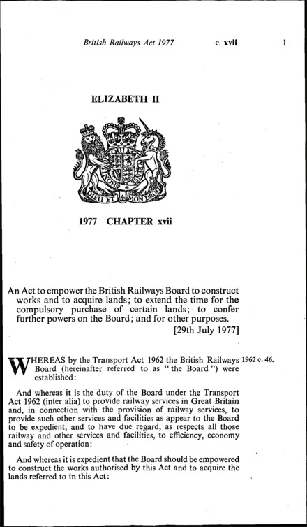 British Railways Act 1977