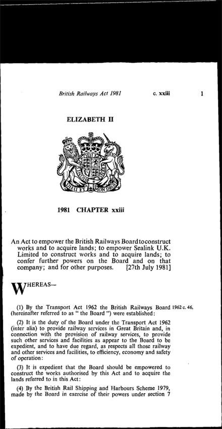 British Railways Act 1981