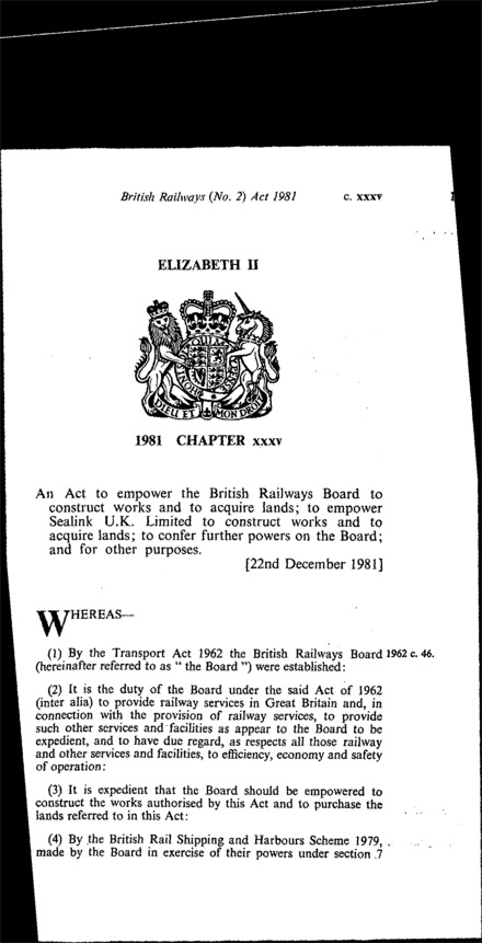 British Railways (No. 2) Act 1981