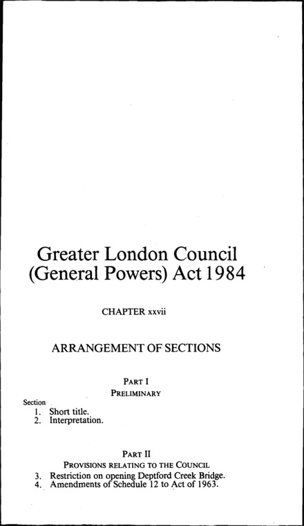 Greater London Council (General Powers) Act 1984