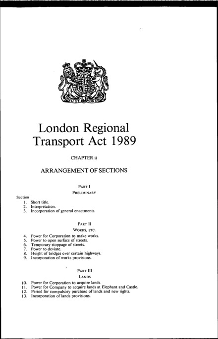 London Regional Transport Act 1989