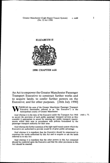 Greater Manchester (Light Rapid Transit System) (No. 2) Act 1990