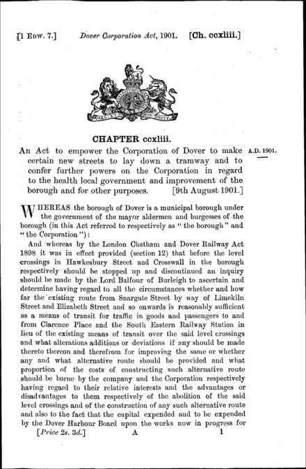 Dover Corporation Act 1901