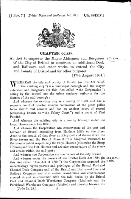 Bristol Docks and Railways Act 1901