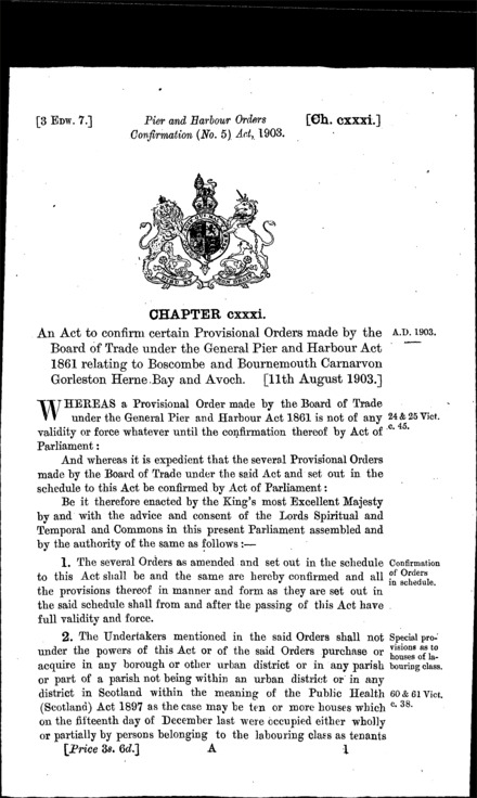 Pier and Harbour Orders Confirmation (No. 5) Act 1903
