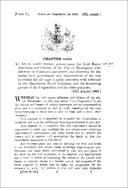 Manchester Corporation Act 1903