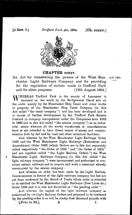 Trafford Park Act 1904