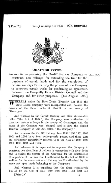 Cardiff Railway Act 1908