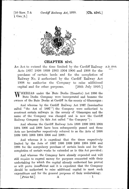 Cardiff Railway Act 1910