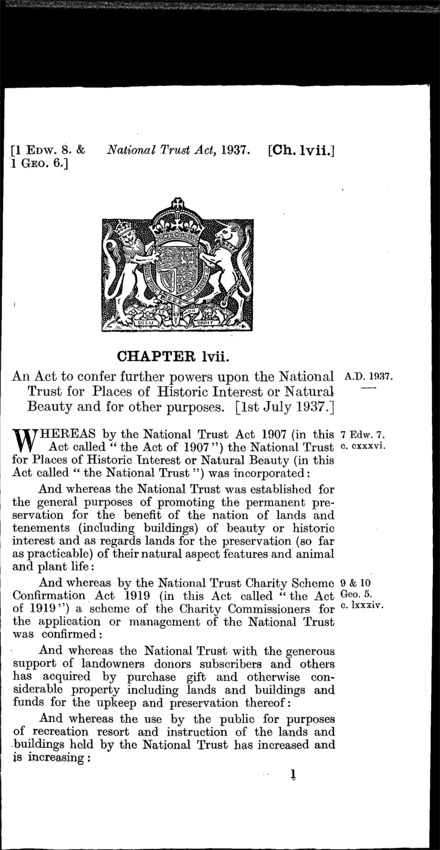 National Trust Act 1937