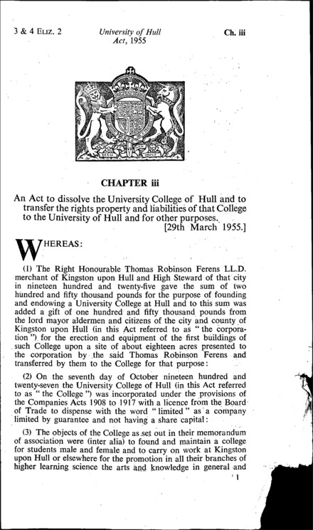 University of Hull Act 1955