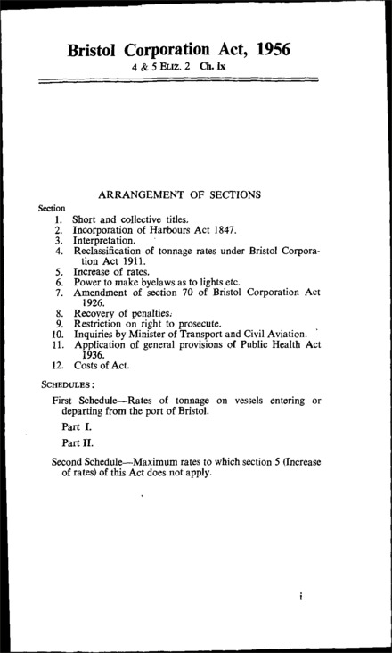 Bristol Corporation Act 1956