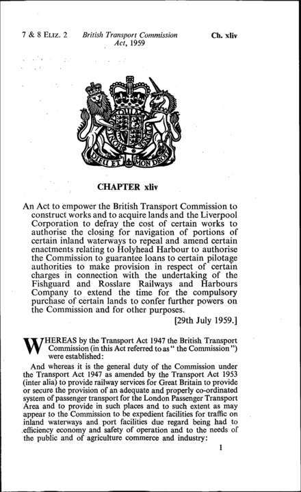 British Transport Commission Act 1959