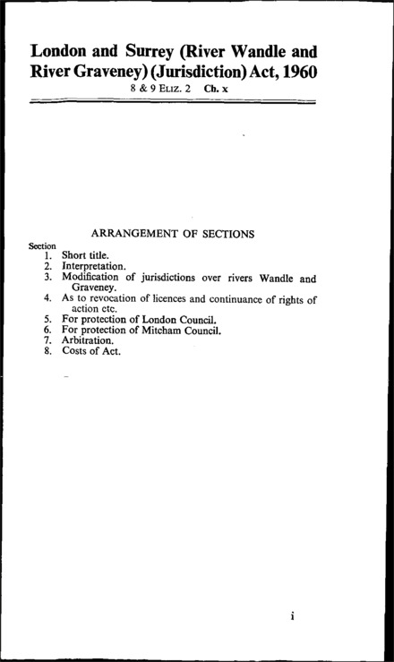 London and Surrey (River Wandle and River Graveney) (Jurisdiction) Act 1960