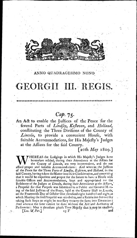 Lincolnshire Courthouse Act 1809