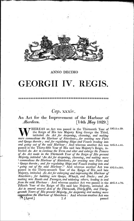 Aberdeen Harbour Act 1829
