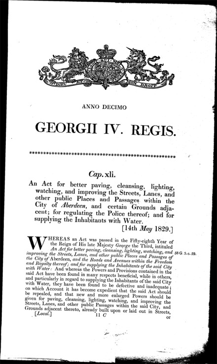Aberdeen Improvement Act 1829