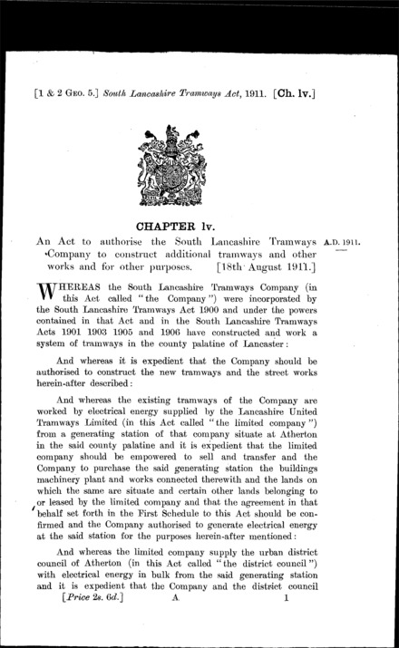 South Lancashire Tramways Act 1911