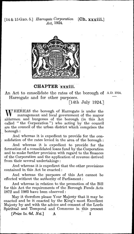 Harrogate Corporation Act 1924