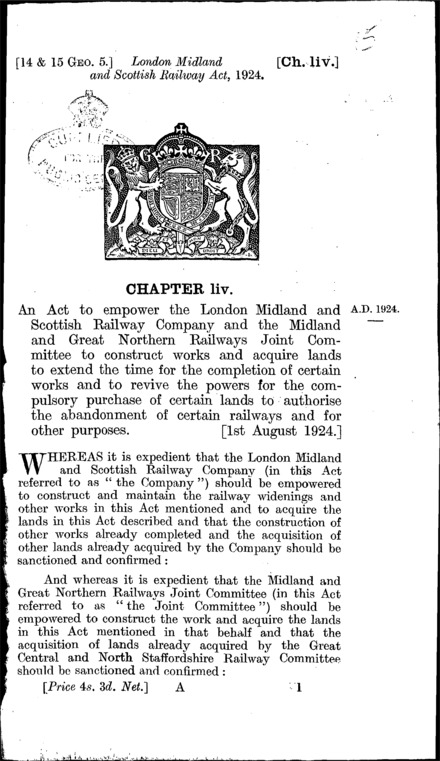 London, Midland and Scottish Railway Act 1924